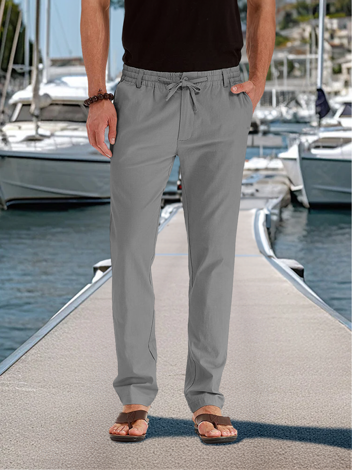 Men's Casual Seaside Drawstring Pants Eleven Oasis