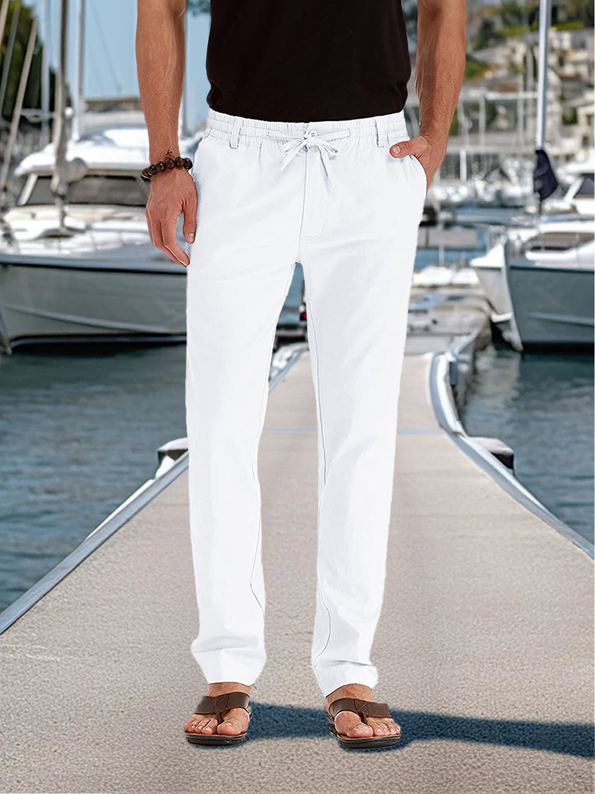 Men's Casual Seaside Drawstring Pants Eleven Oasis