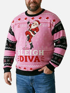 Sleigh Diva Pole Dancing Santa Ugly Christmas Sweater ElevenOasis