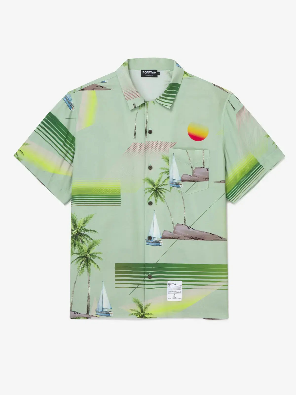 POPPY ATLR Men's Island Hopping Aloha ShirtMens short sleeve shirts Big and tall Mens shirts Short sleeve shirts for men Mens 4xl shirts Casual short sleeve shirts
