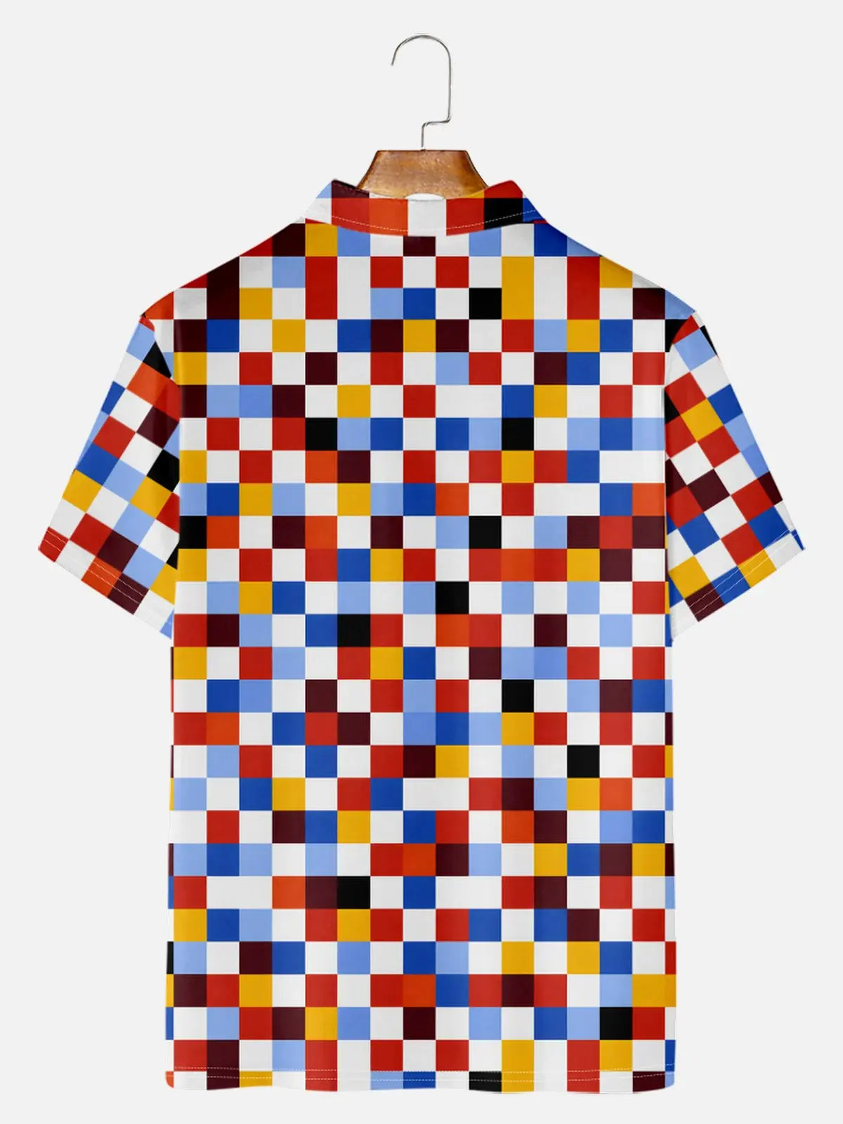 Men's Retro Checkerboard Polo Short Sleeve Shirt Eleven Oasis