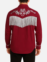 Men's Western Fringe Embroidered Long Sleeve Shirt Eleven Oasis