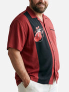 Tall Men's Rolling Stones Tongue Bowling Short Sleeve Shirt Eleven Oasis