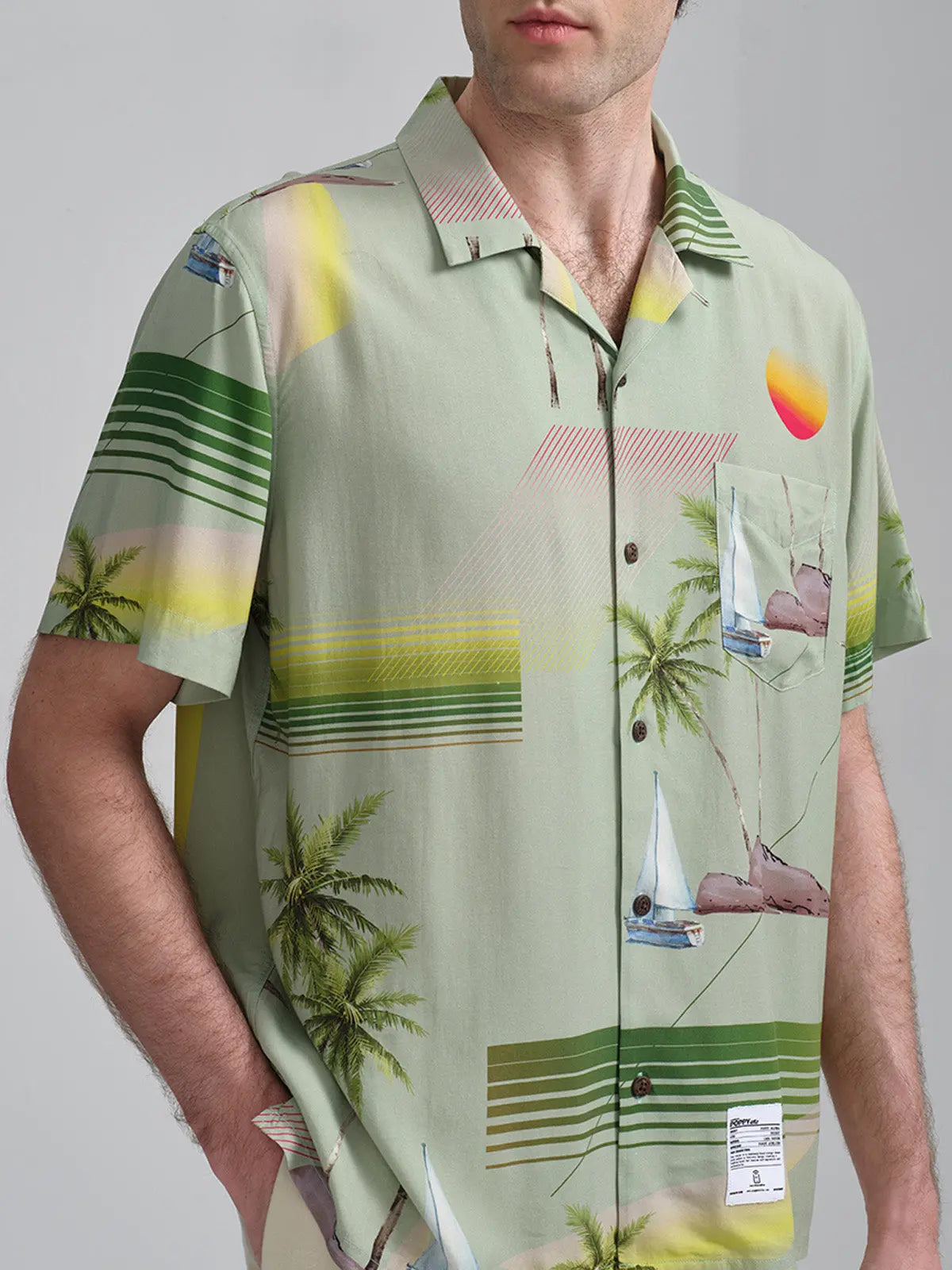 POPPY ATLR Men's Island Hopping Aloha ShirtMens short sleeve shirts Big and tall Mens shirts Short sleeve shirts for men Mens 4xl shirts Casual short sleeve shirts