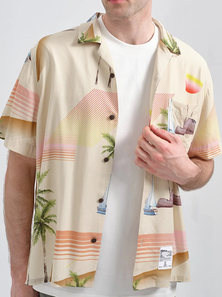 POPPY ATLR Men's Island Hopping Aloha ShirtMens short sleeve shirts Big and tall Mens shirts Short sleeve shirts for men Mens 4xl shirts Casual short sleeve shirts