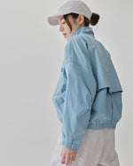 Women's Cropped Track Jacket in Light Blue 06 