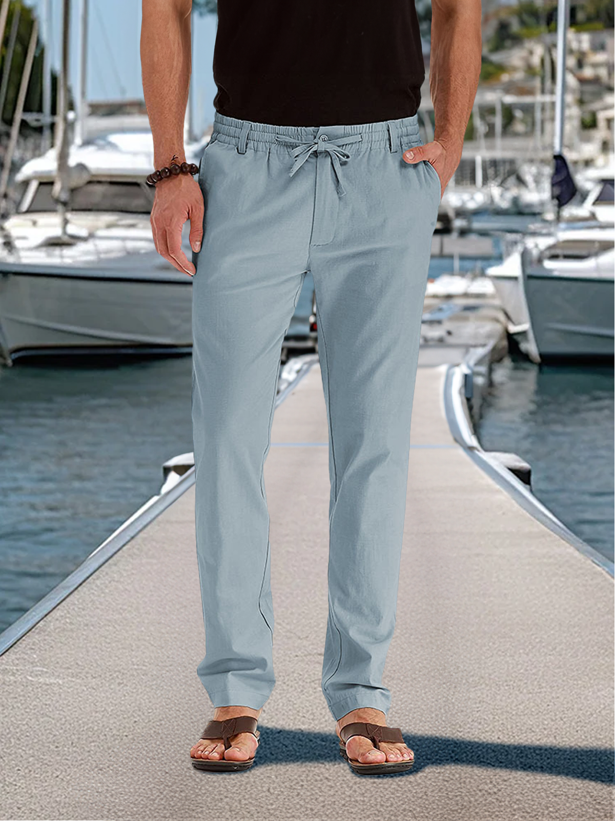 Men's Casual Seaside Drawstring Pants Eleven Oasis