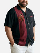 Tall Men's Pin-Up Poker Chip Panel Bowling Short Sleeve Shirt Eleven Oasis