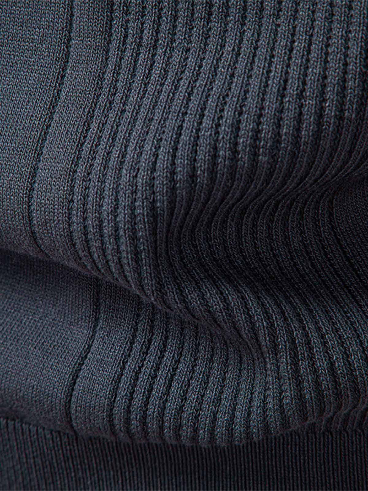 Men's Ribbed Knit Long Sleeve Polo Eleven Oasis