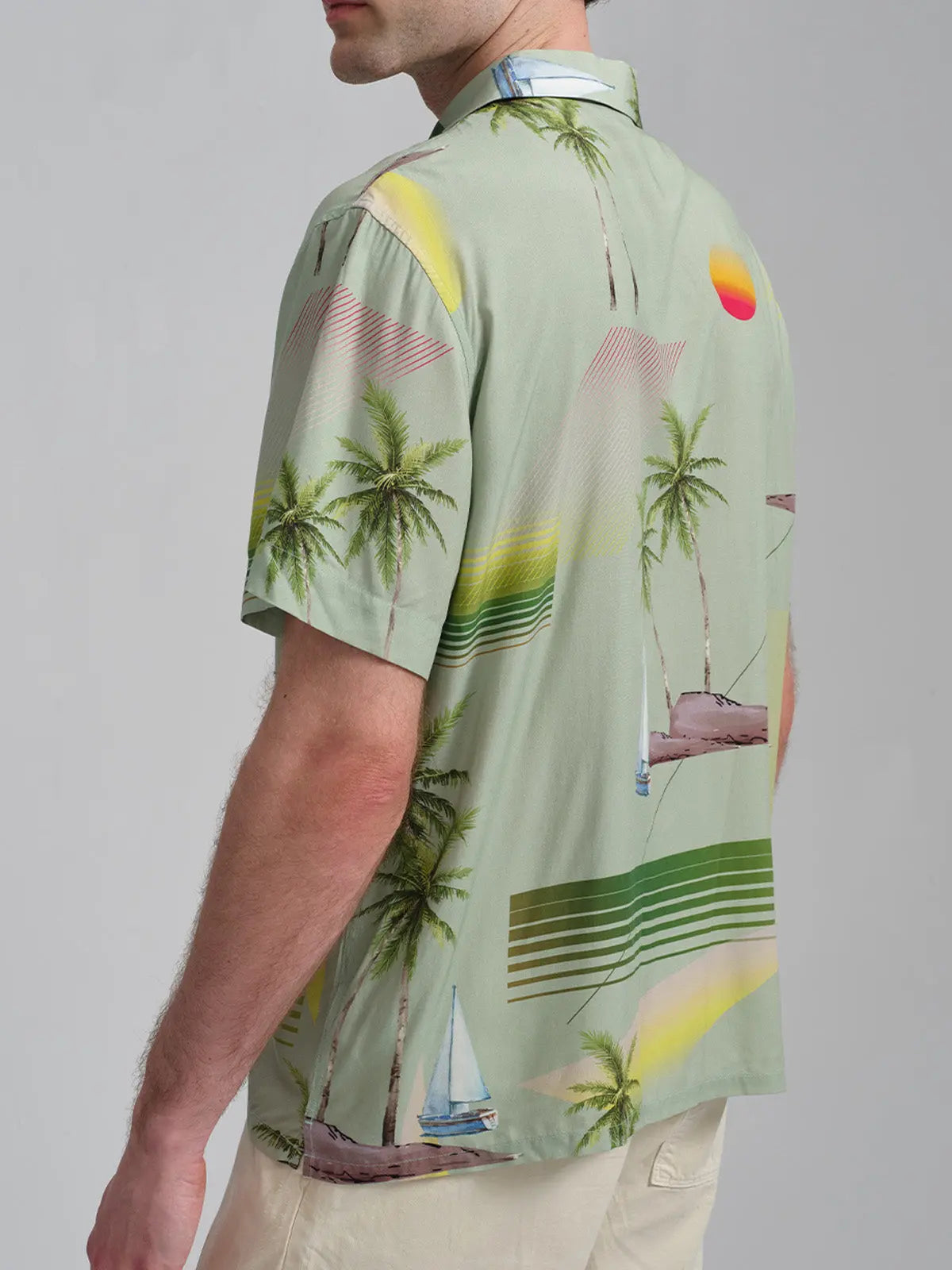 POPPY ATLR Men's Island Hopping Aloha ShirtMens short sleeve shirts Big and tall Mens shirts Short sleeve shirts for men Mens 4xl shirts Casual short sleeve shirts