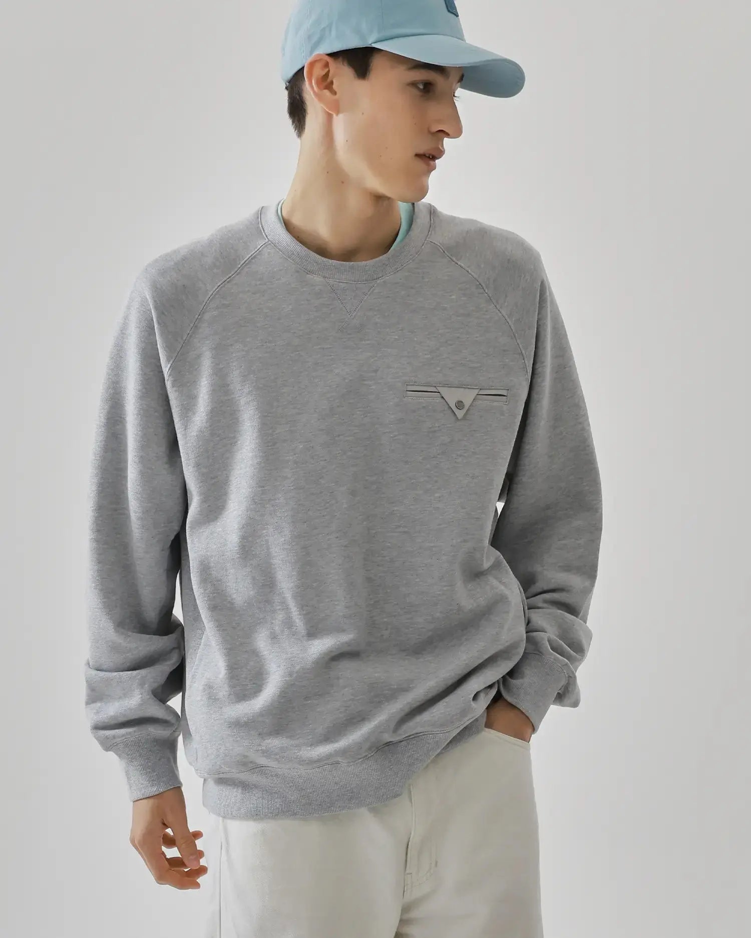 KOLAB Men's Mixed Fabric Crew Sweatshirt KOLAB