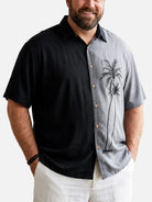 Tall Men's Gradient Palm Tree Hawaiian Short Sleeve Shirt ElevenOasis