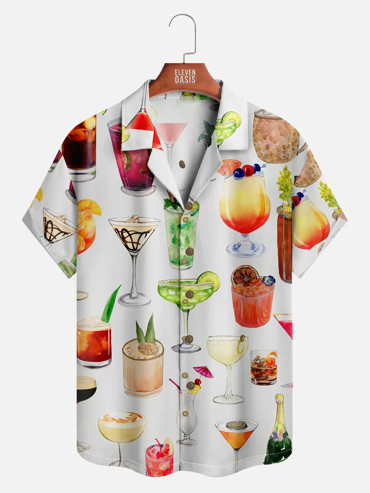 men casual dress shirts Moisture-wicking Cocktail Hawaiian Shirt White/4XL