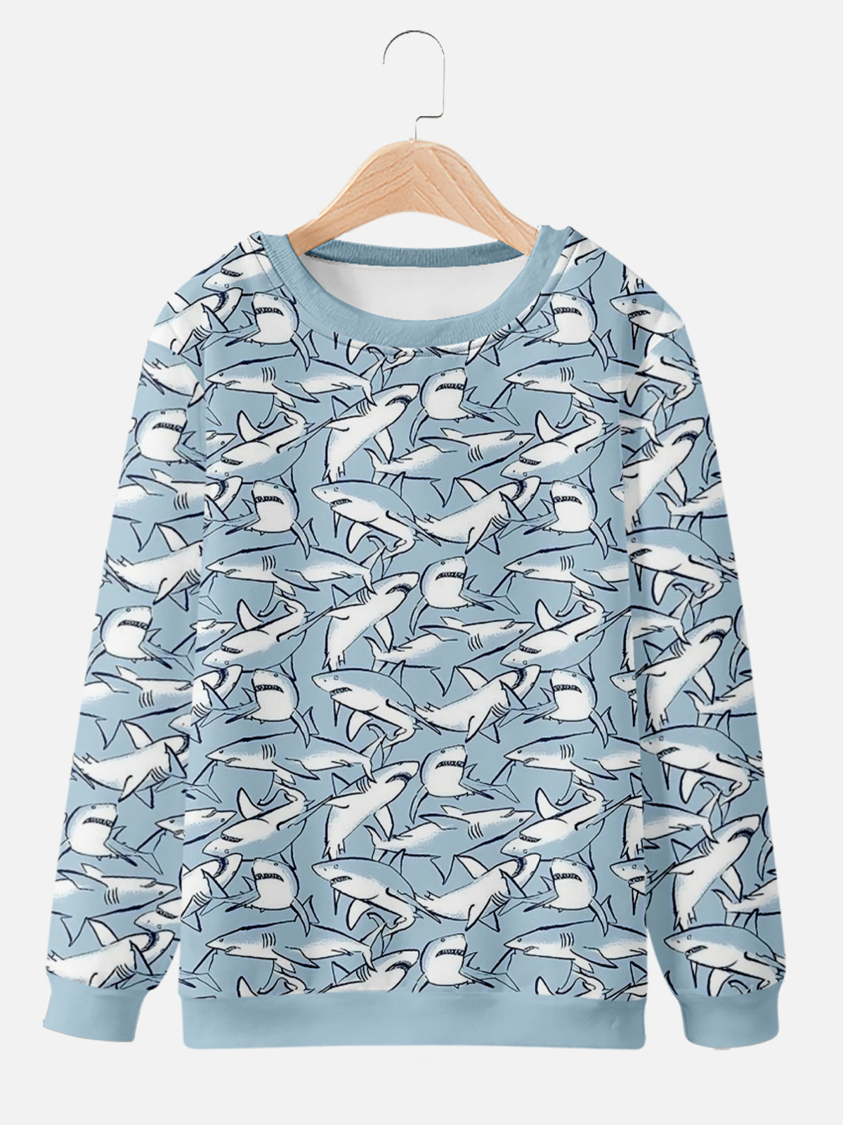 Sharks All Over Print SweatshirtMens short sleeve shirts Big and tall Mens shirts Short sleeve shirts for men Mens 4xl shirts Casual short sleeve shirts