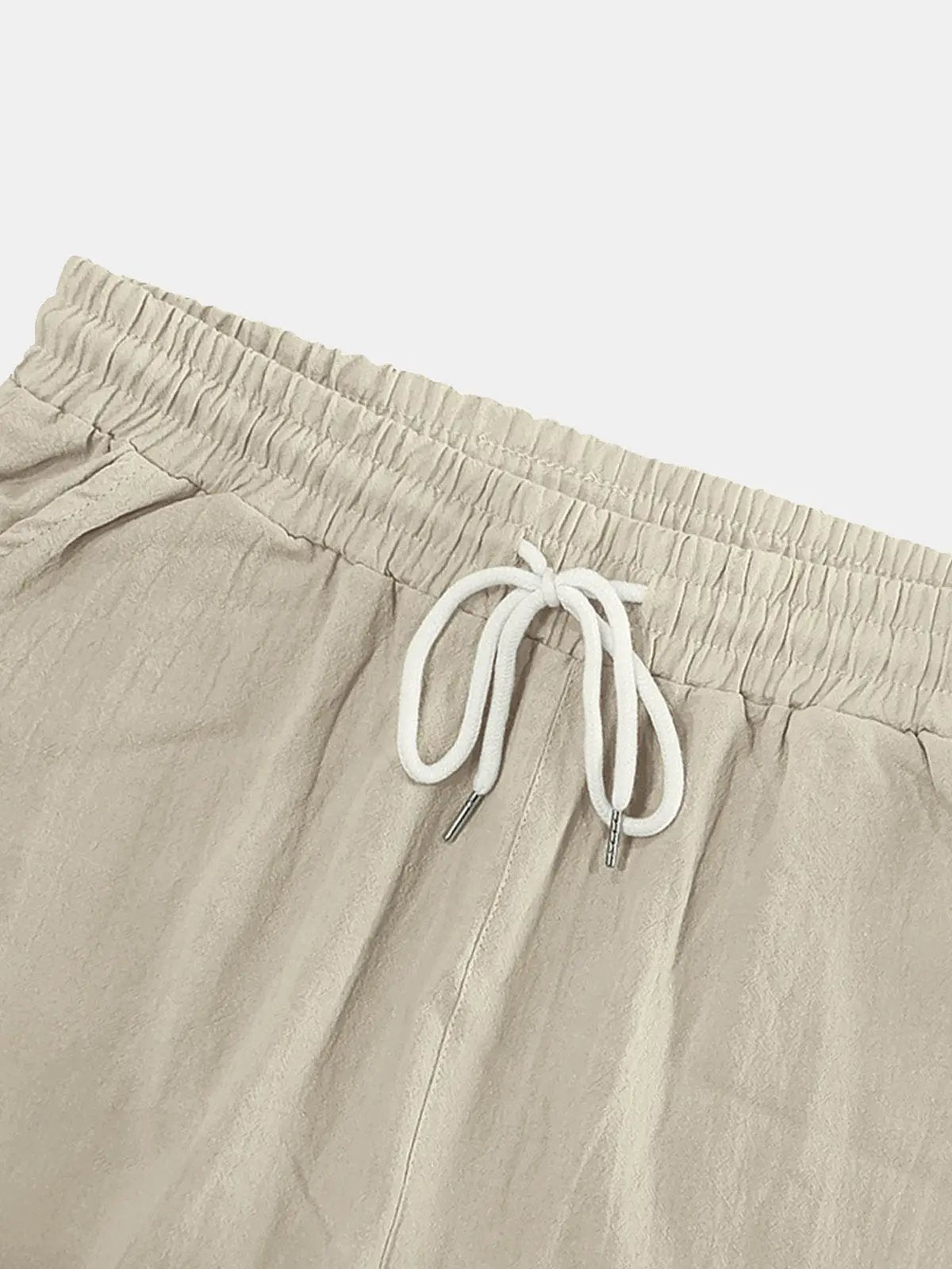 Men's Solid Color Linen Basic Breathable Vacation Cargo Pants Eleven Oasis