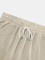 Men's Solid Color Linen Basic Breathable Vacation Cargo Pants ElevenOasis