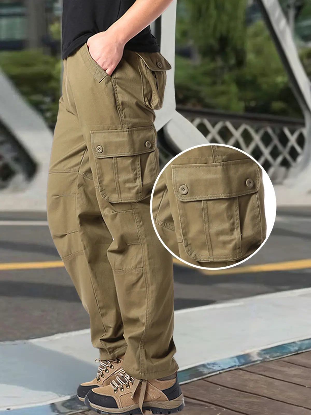 Men's Multi-Pocket Work Cargo Pants Eleven Oasis