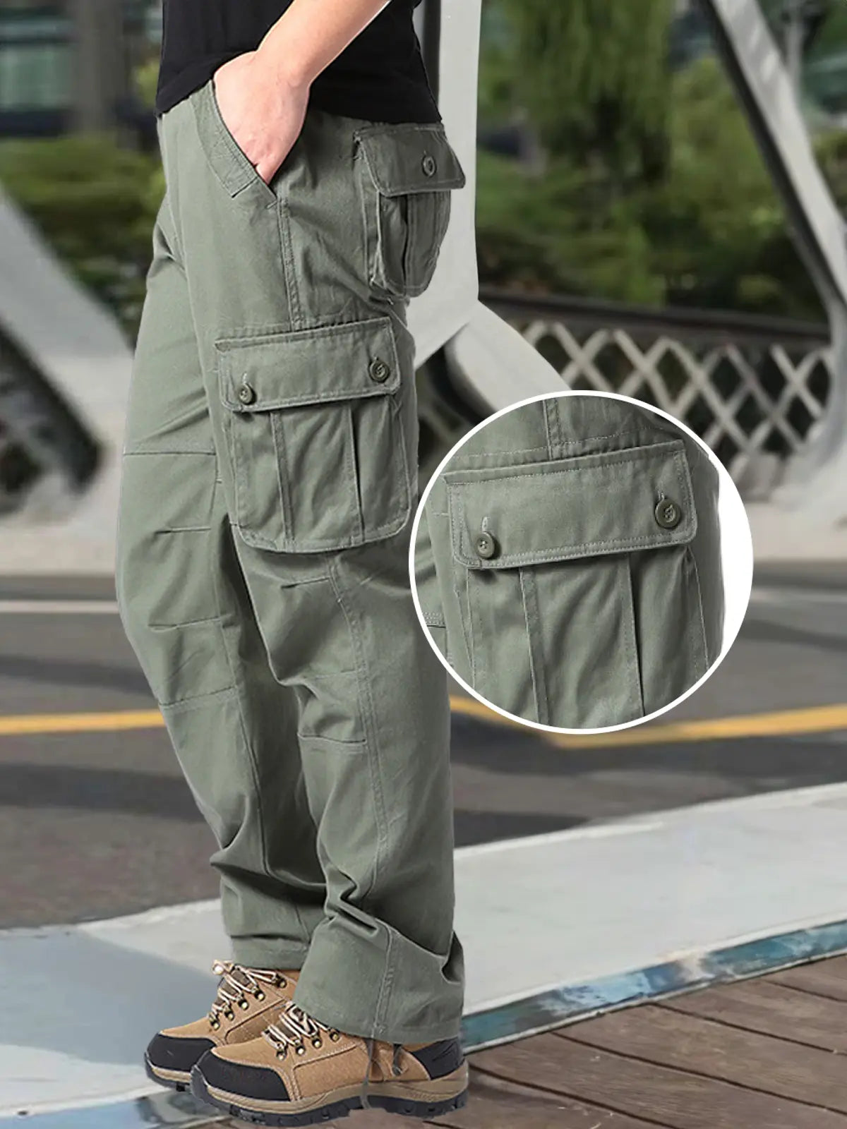 Men's Multi-Pocket Work Cargo Pants Eleven Oasis