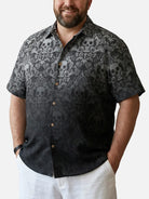 Tall Men's Gothic Skull Pattern Short Sleeve Shirt ElevenOasis