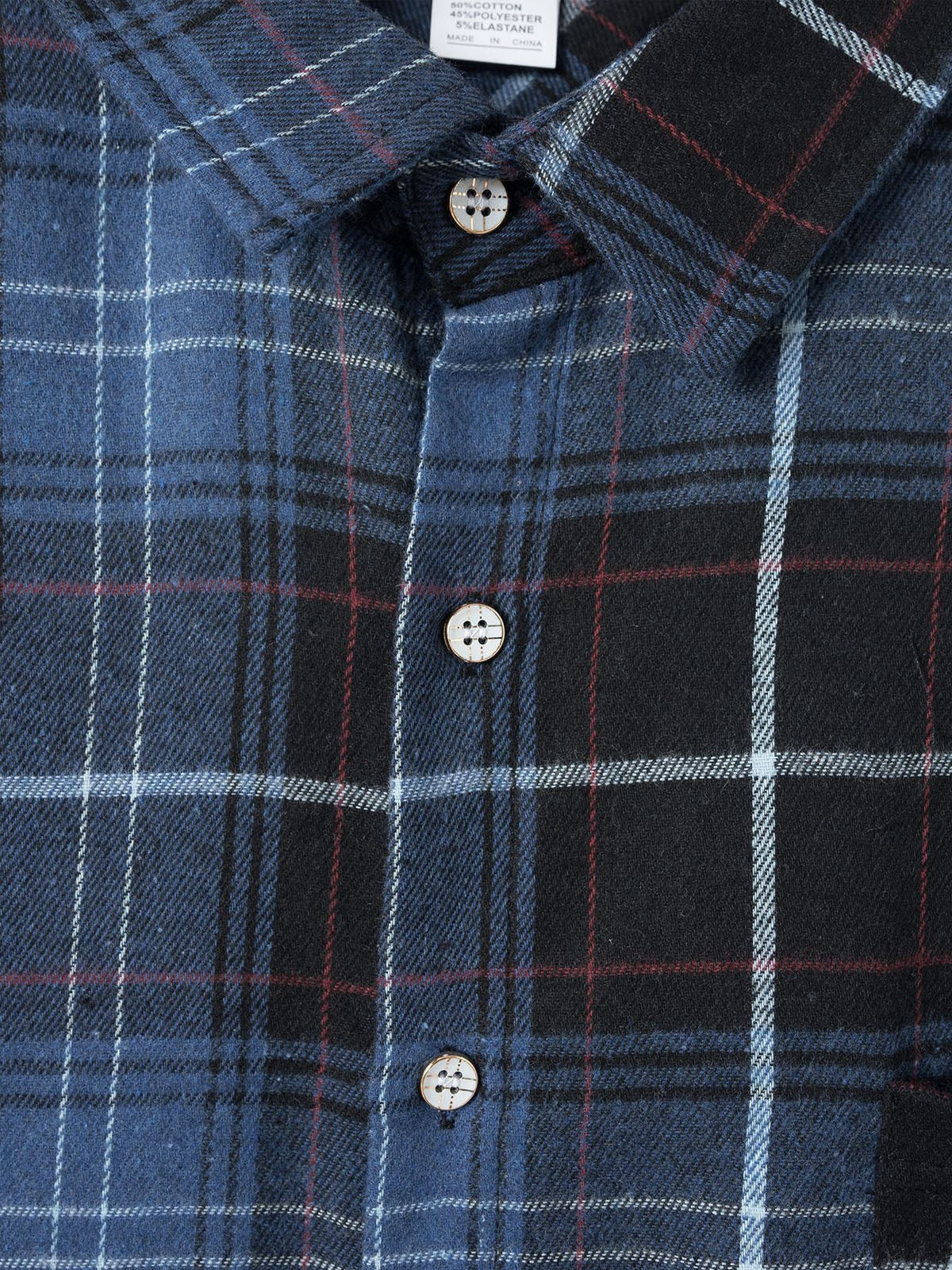 Men’s Button-Down Plaid Long Sleeve Shirt Eleven Oasis