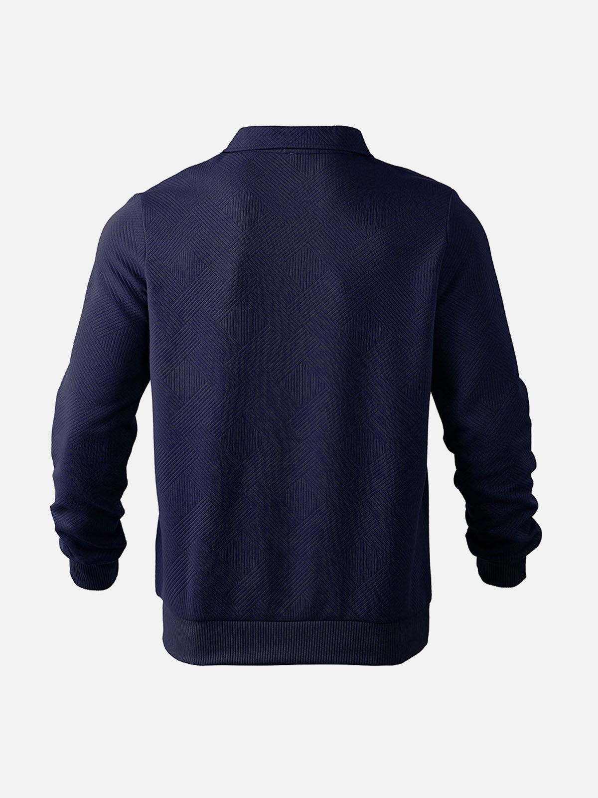 Men's Black Textured Half-Zip Pullover Sweatshirt Eleven Oasis