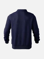 Men's Black Textured Half-Zip Pullover Sweatshirt Eleven Oasis