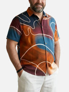 Tall Men's Neon Lounge Abstract Short Sleeve Shirt Eleven Oasis