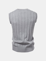 Men's Cable Knit V-Neck Sweater Vest Eleven Oasis
