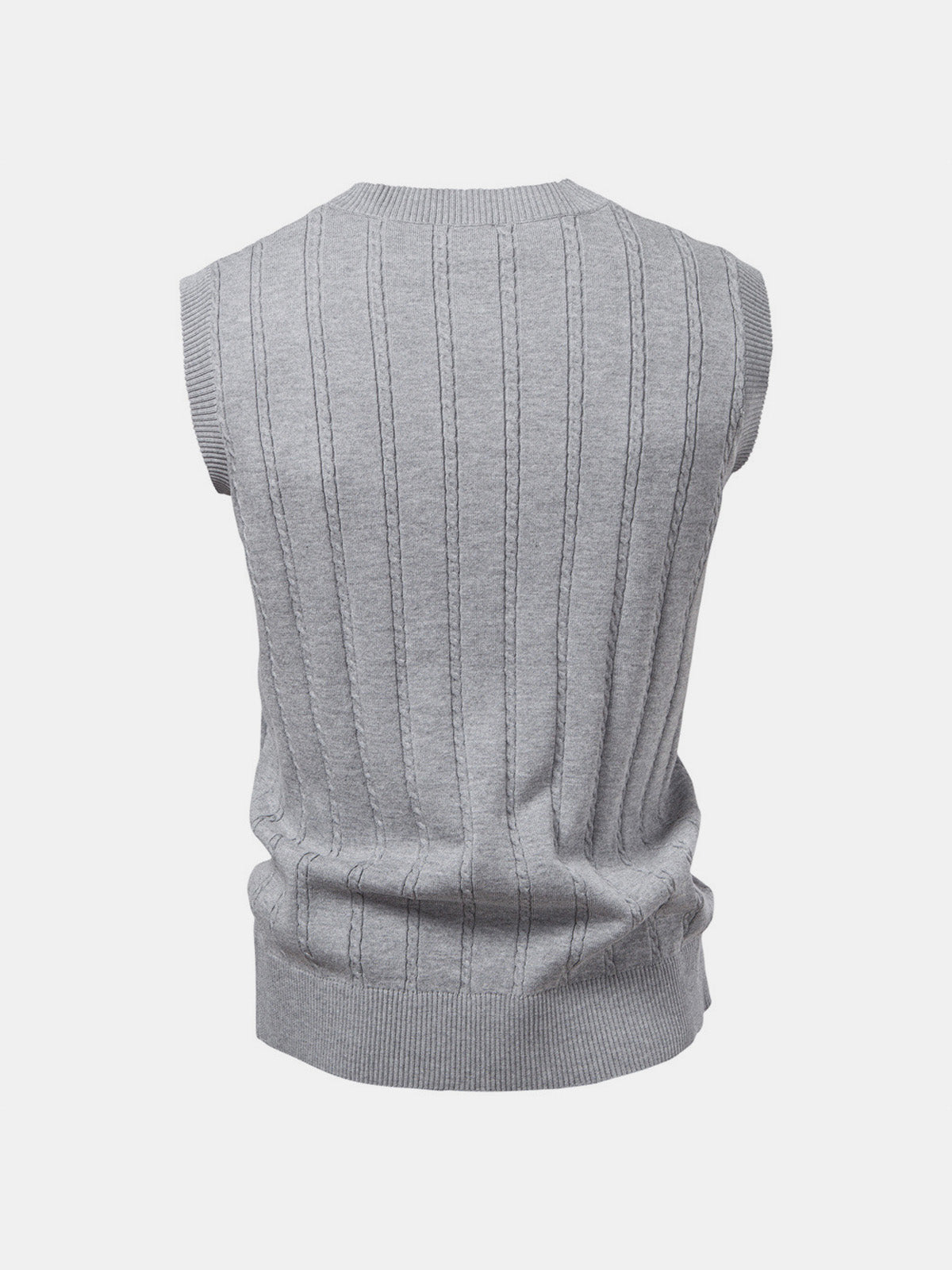 Men's Cable Knit V-Neck Sweater Vest Eleven Oasis