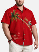 Tall Men's Merry Christmas Palm Tree Short Sleeve Shirt 