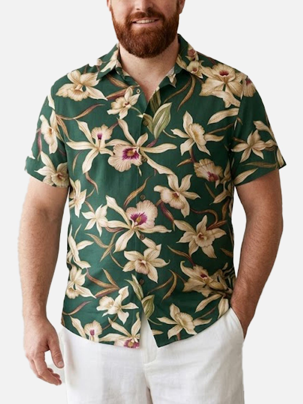 Tall Men's Orchid Garden Short Sleeve Shirt Eleven Oasis