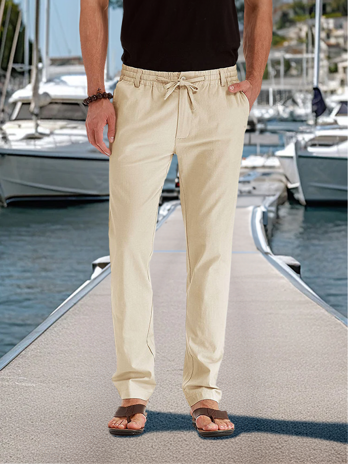 Men's Casual Seaside Drawstring Pants Eleven Oasis