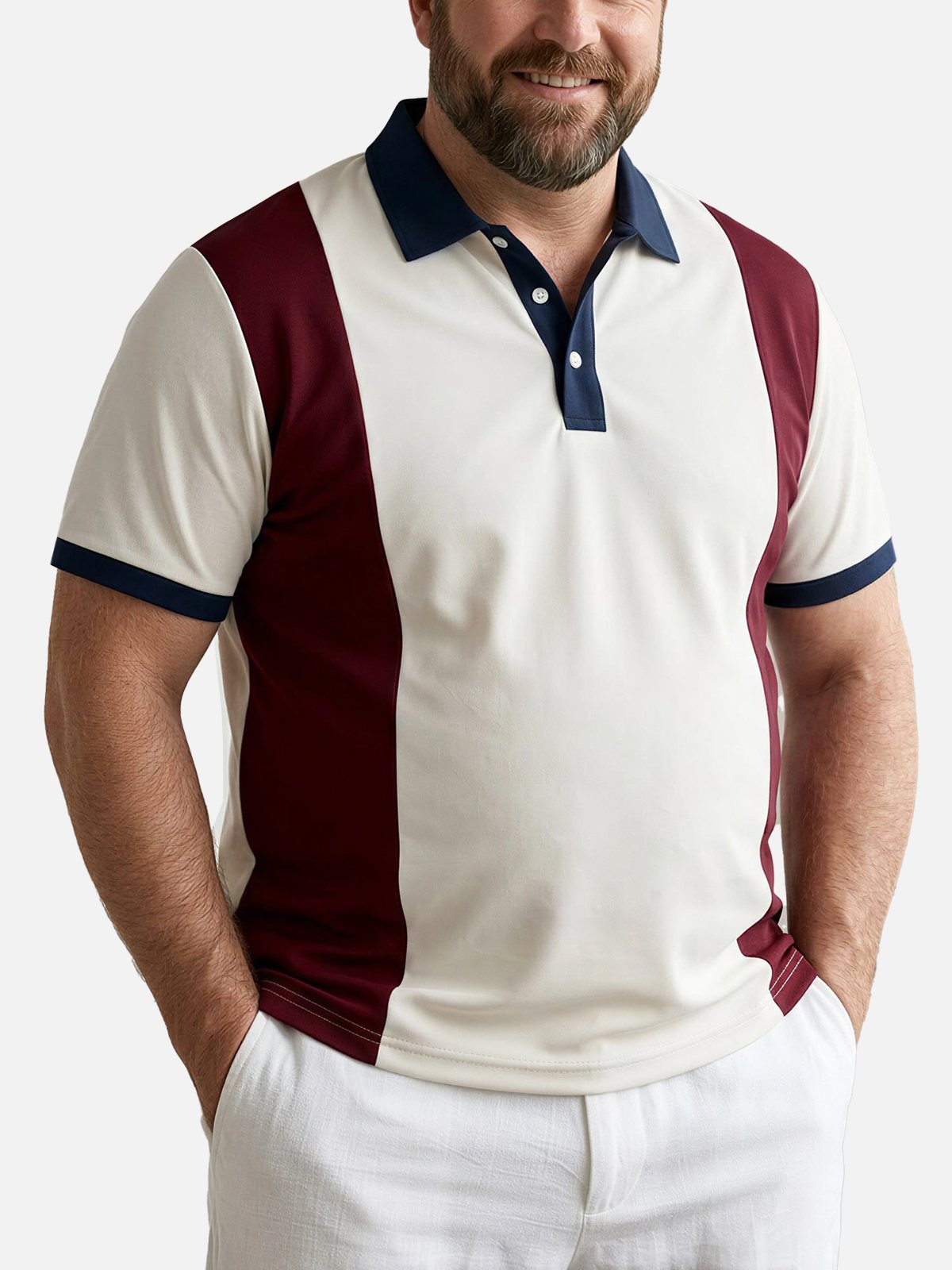 Men's Classic League Stripe Short Sleeve Polo Shirt Eleven Oasis