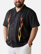 Tall Men's Dragstrip Flame Hot Rod Short Sleeve Shirt Eleven Oasis