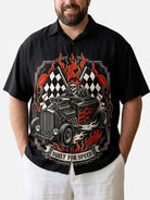 Tall Men's Skull Built For Speed Hot Rod Short Sleeve Shirt Eleven Oasis