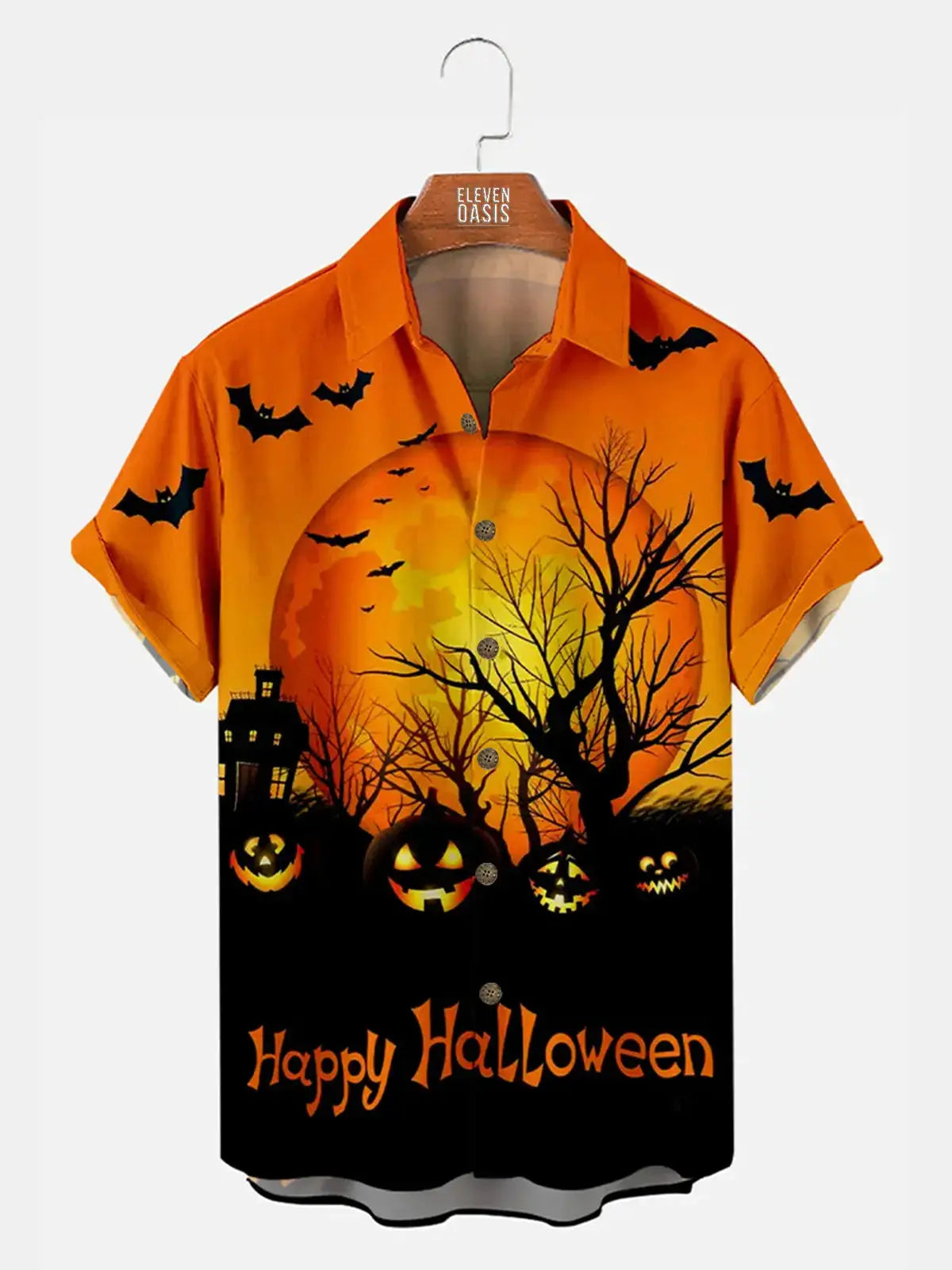 Halloween Forest Men's Short Sleeve ShirtMens short sleeve shirts Big and tall Mens shirts Short sleeve shirts for men Mens 4xl shirts Casual short sleeve shirts