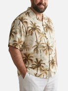 Tall Men's Vintage Palm Grove Camp Collar Short Sleeve Shirt Eleven Oasis