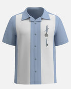 Men's Classic Guayabera Style Bowling Short Sleeve Shirt