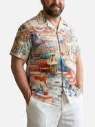 Tall Men's Vintage Diner Independence Day Short Sleeve Shirt Eleven Oasis