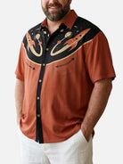 Tall Men's Atomic Western Space Short Sleeve Shirt ElevenOasis