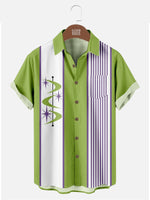 Men's Basic Striped Bowling Short Sleeve Casual Shirt with Chest PocketMens short sleeve shirts Big and tall Mens shirts Short sleeve shirts for men Mens 4xl shirts Casual short sleeve shirts