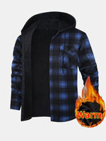 Men's Hooded Fleece Lined Flannel Shirt Jacket Eleven Oasis