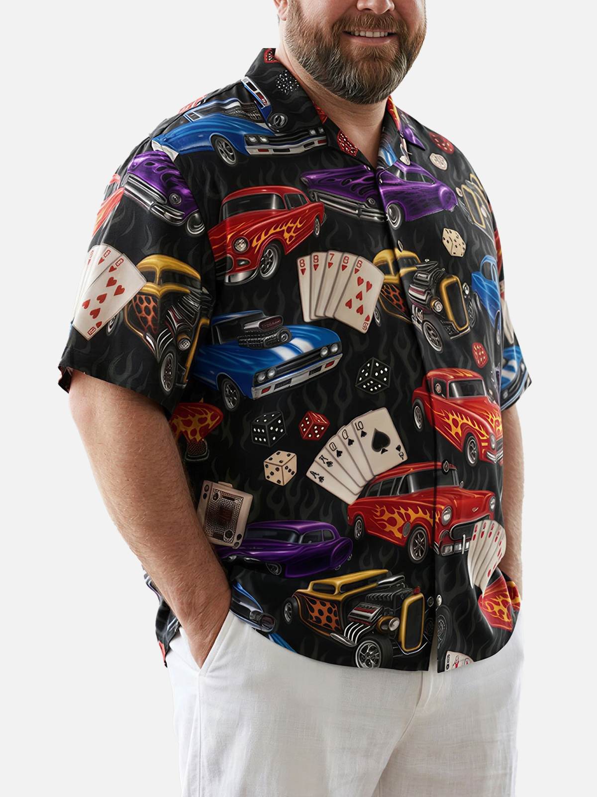 Tall Men's Lucky Streak Hot Rod Short Sleeve Shirt Eleven Oasis