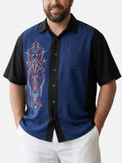 Tall Men's Patriot Pinstripe Short Sleeve Shirt Eleven Oasis