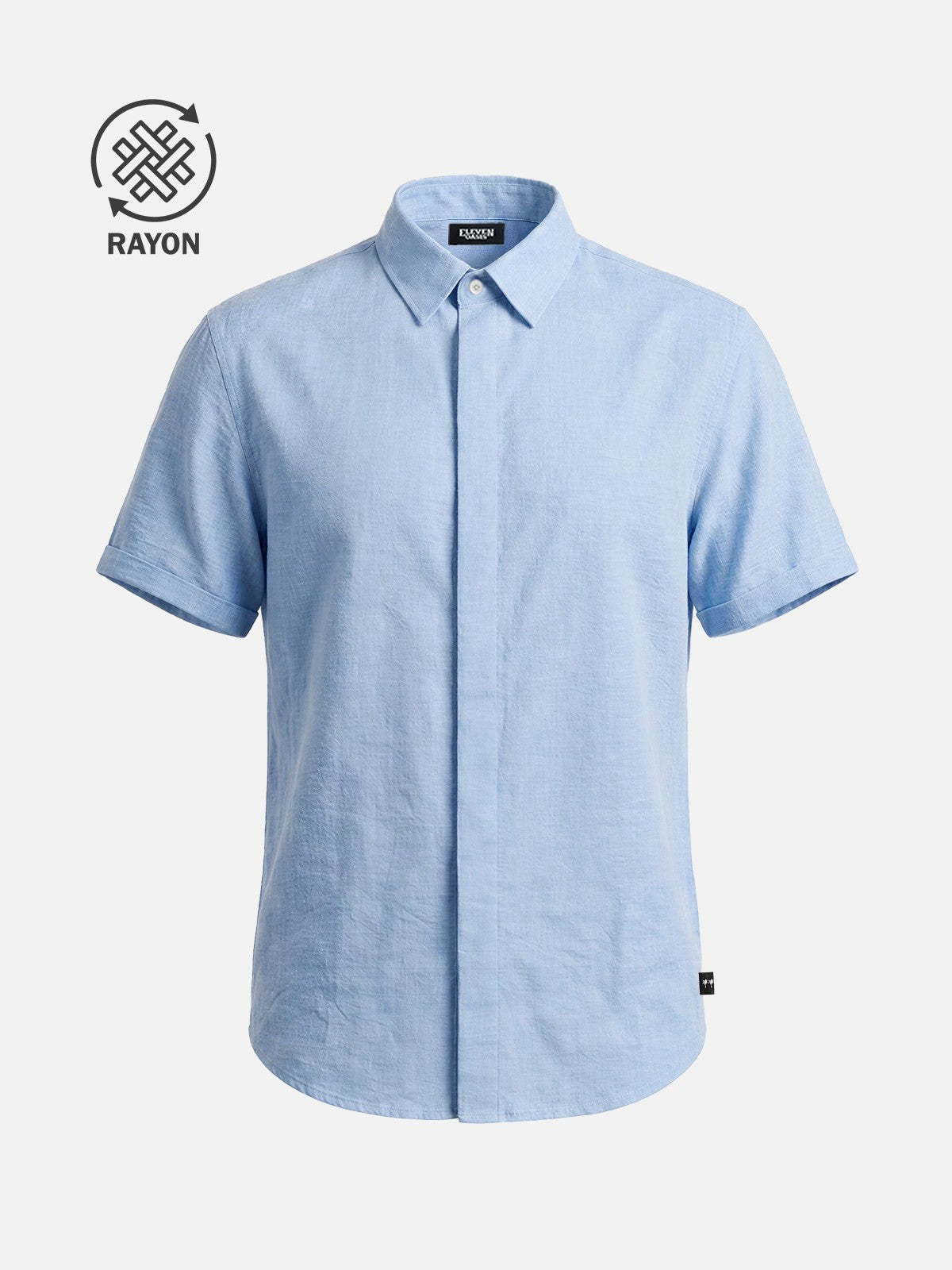 Men's Linen Cotton Blend Short Sleeve Shirt ElevenOasis