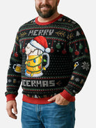 Merry Beermas Beer Mug Ugly Christmas Sweater ElevenOasis