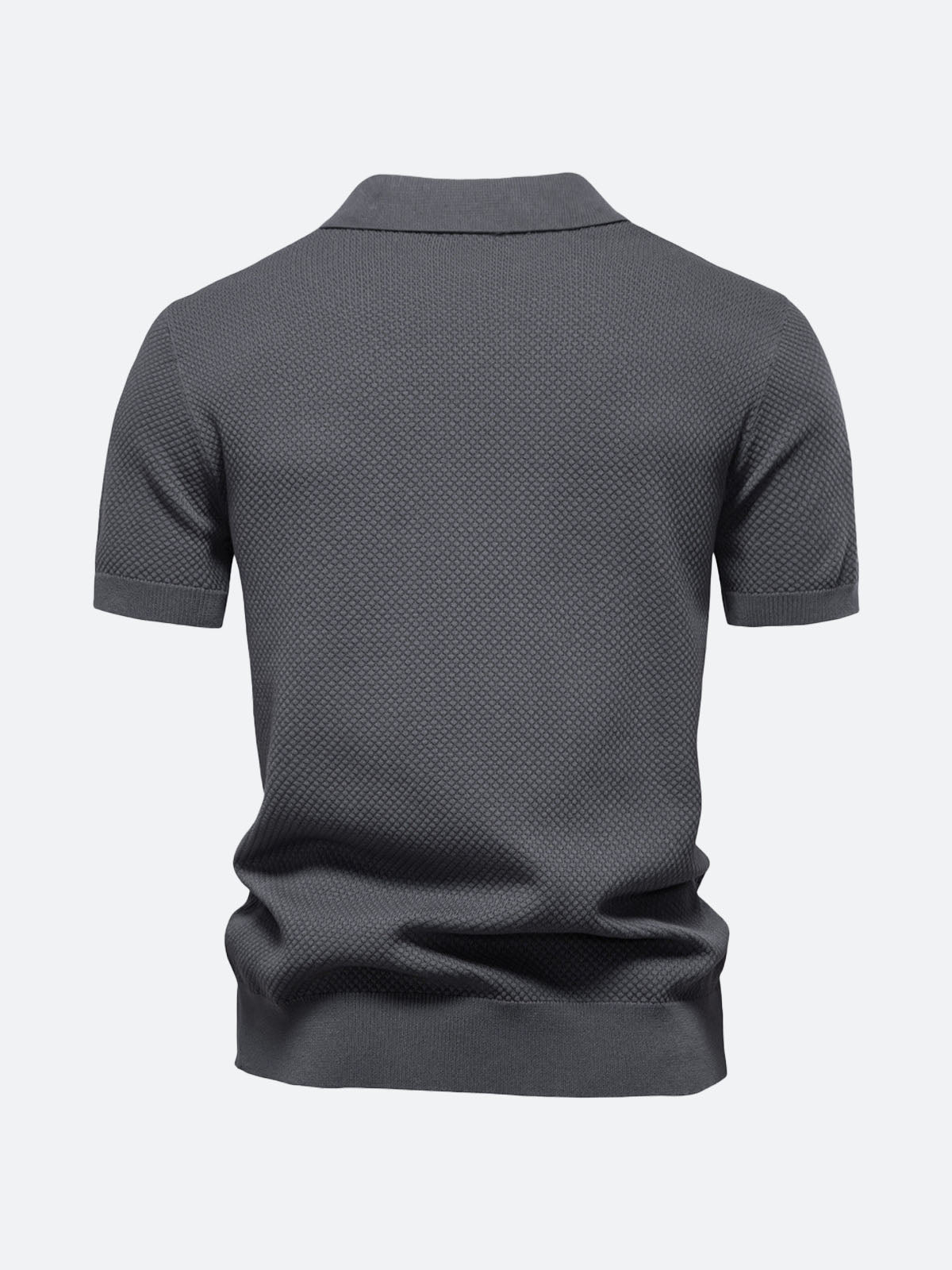Men's Textured Knit Polo Short Sleeve Shirt Eleven Oasis