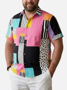 Tall Men's Retro Pop Art Short Sleeve Shirt Eleven Oasis