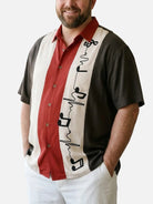 Tall Men's Custom Music Heartbeat Panel Short Sleeve Shirt 
