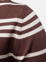 Men's Striped Knit Long Sleeve Polo Eleven Oasis